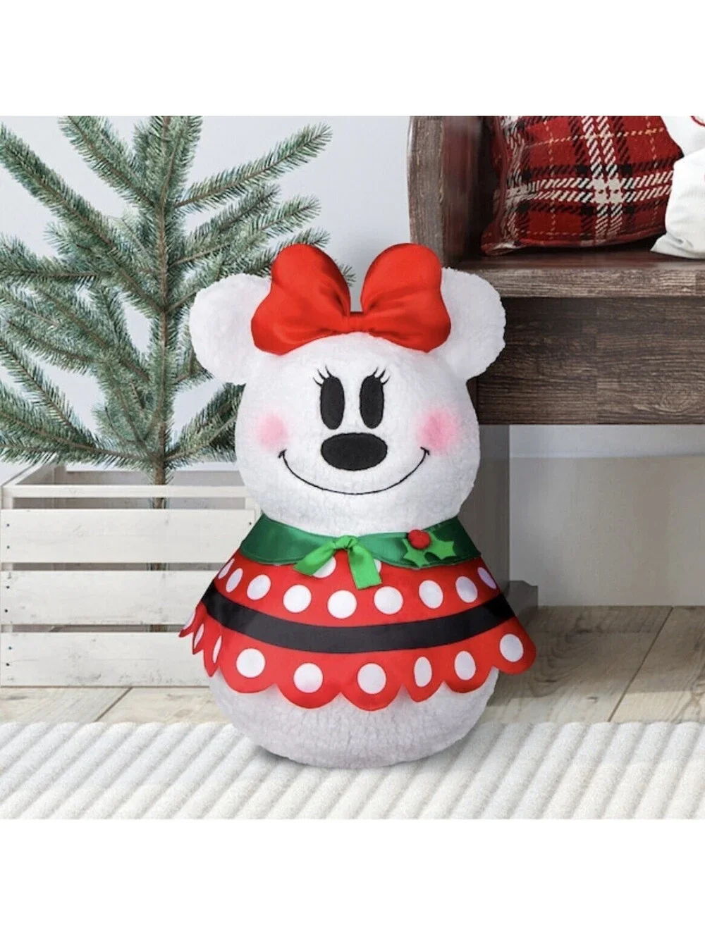 New! GEMMY MINNIE MOUSE SNOWMAN Christmas Magic Holiday Porch Greeter ~ DISNEY